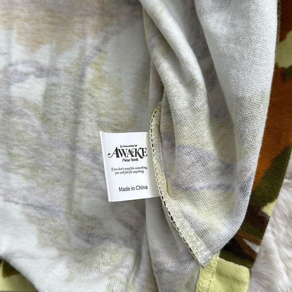 Awake NY Camo Printed Pocket Long Sleeve Tee Green Camo Size M - Picture 7 of 10